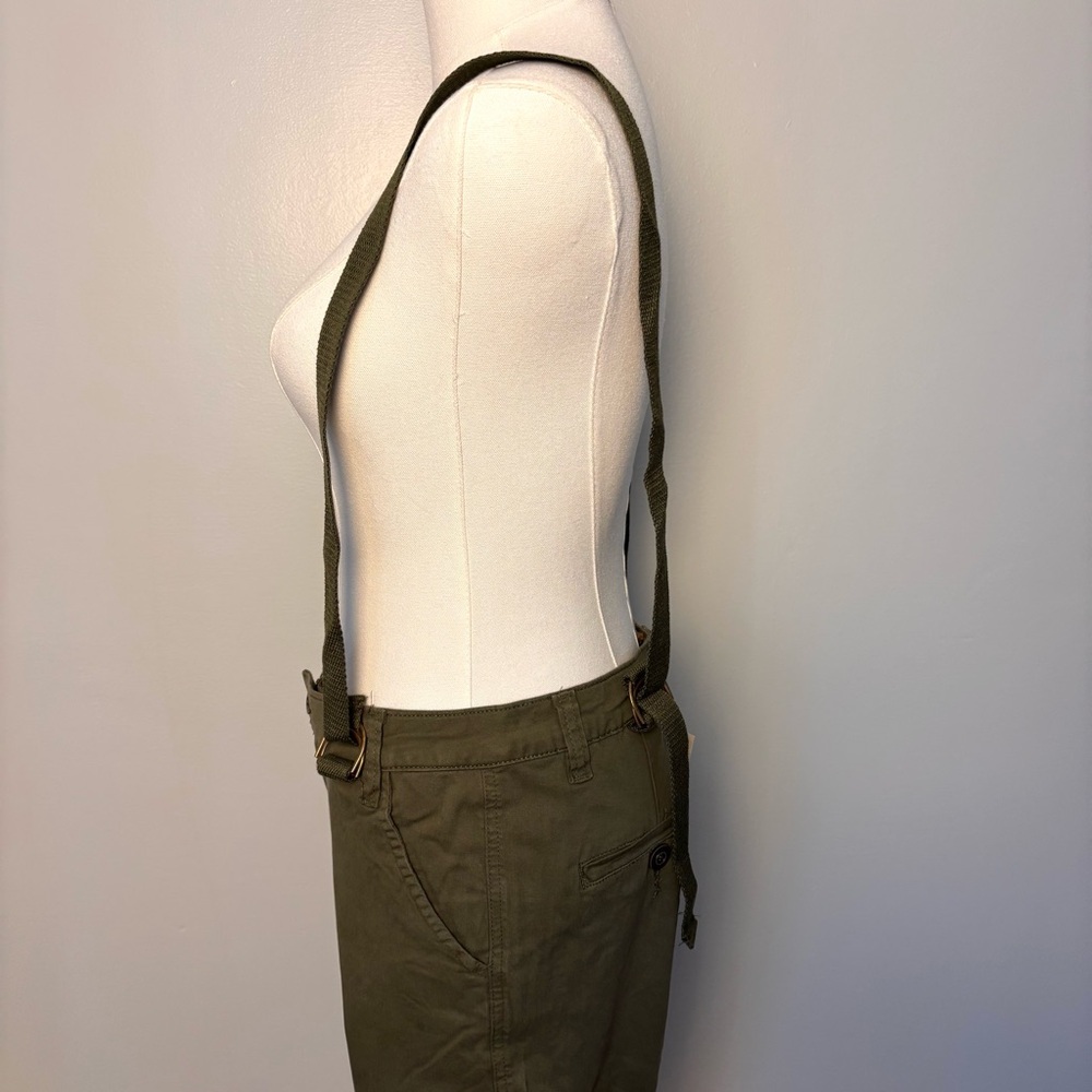 Easel Womens Olive Cargo Pants Elastic Hem With Suspenders Size Medium - Picture 6 of 12